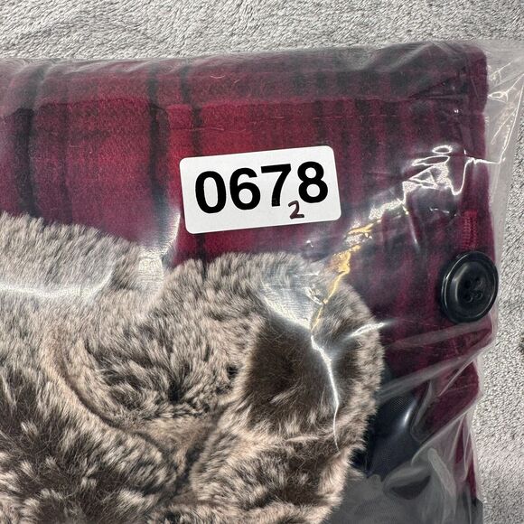 Eddie Bauer Yukon 550 Goose‎ Down Puffer Vest Women's Small Red Buffalo Plaid - Picture 6 of 6